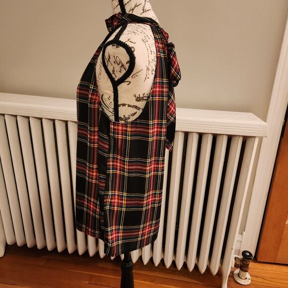 J. Crew Tie Neck Top in Stewart Tartan Plaid, Halter with Bow, Holidays, Sz 8 - Picture 4 of 9